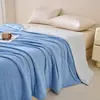 Colcha Simples de Cor Sólida e Duas Cores em Nylon para Verão, Colcha de Ar Condicionado para Camas de Solteiro e Casal em Dormitórios Estudantis, Colcha Fina para Refrescar no Verão