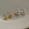 Pendientes de Aro Pequeños Semicírculo de Circonita Lisos, Pendientes de Nicho para el Trabajo, Estilo de Lujo Ligero, Elegantes y con Estilo