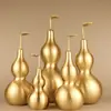 Adornos de Calabaza de Latón al por Mayor Decoraciones para la Entrada del Hogar Artesanías Decoración de Oficina Estilo Nuevo Chino Tapa Abierta Hueco