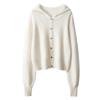 Sudadera de Cachemira para Mujer 100% Cachemira Pura Suéter Cardigan Tejido para Mujer Otoño e Invierno Holgado Combinable Color Sólido Ropa Exterior