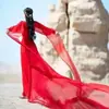 Xale Hanfu 4m Polegadas de Comprimento Sem Costura Xale de Traje Antigo Performance Fada Clássico Lenço Longo de Gaze Fita Vermelha