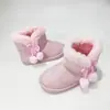 Botas de neve infantis, unissex, forradas com fleece, botas curtas, sapatos grandes de algodão, antiderrapantes, com sola macia, altura até a panturrilha média, respiráveis e quentes, botas de algodão