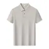 Polo 40S210G de algodão puro mercerizado, liso e brilhante, de manga curta, com gola e logo estampado, unissex, business casual