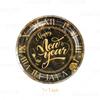 Novo Preto Dourado Decoração de Festa de Ano Novo Adereços Bandeja de Papel Copo de Papel Toalha de Papel Toalha de Mesa Conjunto de Talheres Descartáveis