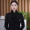 Bufanda de Lana Gruesa Cálida Unisex de Punto Trenzado Versátil de Moda Nueva Calentador de Cuello de Punto Cruzado de Gama Alta