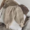 Calças Casuais de Inverno para Meninos e Meninas Calças de Pierna Estilo Western para Bebês Personalidade Infantil Tendência Coreana Chenille Espessado com Forro de Lã