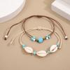 Pulsera de Concha de Suministro al Contado del Fabricante para Mujeres Parejas Transfronterizas Europeas y Americanas Estilo Hawaiano Playa Pulsera Trenzada Pulsera