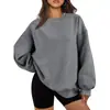Moletom Esportivo Solto com Gola Redonda para Primavera, Outono e Inverno para Homens e Mulheres, Moletons, Moletons Pulôver, Tops Casuais de Manga Longa