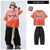 Ropa Hip-Hop de Moda para Niños Ropa Hip-Hop Callejera para Niños Conjunto de Dos Piezas de Manga Corta de Verano para Niños Moderno y Genial