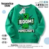 Sudadera de Cuello Redondo de Minecraft para Niños, Forrada de Felpa, Nuevo Estilo Otoño e Invierno 2025, Camiseta de Manga Larga de Minecraft para Niños