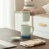Caneca Cerâmica Colorida Degradê com Tampa Filtrante Separação Água Chá Caneca Chá Café Grande Capacidade Caneca Escritório Caneca Presente Logo