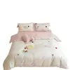 Toalla Bordada de Pony Rosa Juego de Cama Juvenil de Cuatro Piezas Algodón de Fibra Larga de Doble Hilo 50 Count Textura Delicada Amigable con la Piel