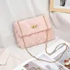 Bolso Bandolera para Mujer 2025 Otoño e Invierno Nuevo de Moda Bolso de Hombro con Cadena Simple con Hebilla de Candado Bolso Cuadrado Pequeño Felpa Moda Callejera