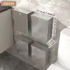 Lixeira Selecionada, Montada na Parede sem Furos, para Banheiro, com Tampa, Cesto de Papel de Parede, Doméstica, para Pendurar ao Lado do Vaso Sanitário