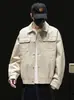 Jaqueta de Couro Impermeável para Motociclista Estilo Americano para Homens, Jaqueta de Couro PU Tendência Outonal High Street Cool, Casaco Casual Versátil para Casais