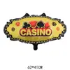 Cartas de Juego Transfronterizas Globo de Película de Aluminio Dólar Picas 24 pulgadas Dado Cubo de Seis Caras Globo Decoración Tema Casino