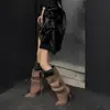 Botas de cowboy de tacón alto de punta fina tipo stiletto, nuevo estilo 2026, diseño de patchwork, versátiles para dos looks diferentes, modernas y con estilo