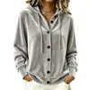 Chaqueta Cardigan de Terciopelo con Capucha y Botones de Manga Larga Informal de Moda de Color Sólido, Novedad Otoño/Invierno 2026 Transfronteriza para Mujer