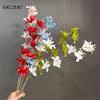 Orquídea de galho alto com vento e chuva flor de simulação layout de auditório de casamento flor guia de estrada alta fileira de flores decoração de casa com flores flor artificial comércio exterior