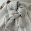Cachecol de Tricô Liso Mistura de Alpaca de Fábrica Feminino Inverno Novo Estudante Senso Avançado Cachecol de Lã para Casal