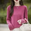 Primera línea listo para usar capa base suéter rojo mujer estilo otoño e invierno talla grande ropa de mujer top cuello redondo tejido capa base mujer