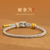 Pulsera de Cuerda Roja con Hebilla Dorada de Perlas Accesorios para Manualidades Cuerda de Mano Tejida a Mano Semicabada para Hombres y Mujeres
