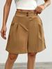 Estação Independente da Amazon Comércio Exterior Verão 2024 Novo Shorts Feminino de Cor Sólida de Cintura Alta Transfronteiriço Verão Feminino