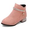 Botas de Princesa para Meninas Primavera Novo Estilo Botas de Cano Curto Estilo Coreano para Crianças Botas Curtas de Estudante para Meninas Botas de Família Salto Alto de 25mm