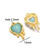 Colgante de Acero Inoxidable con Incrustaciones de Diamantes Estilo Francés Mariposa Luna Corazón Dorado Accesorios para Collar Pulsera Joyería Venta al por Mayor Transfronteriza