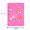Novo caderno de anotações diário de silicone oco com espiral de desenho animado para estudantes, alta qualidade de cor, bloco de notas para meninas
