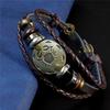 12 12 Pulsera Punk de Cuero Vacuno con Hebilla de Constelación Suministro de Comercio Electrónico Transfronterizo Caliente Joyería Regalo de Cumpleaños para Estudiante