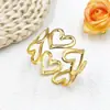 Anillos para Servilletas con Forma de Corazón Exagerados de Gama Alta Transfronterizos Europeos y Americanos Soportes para Servilletas Pinzas para Servilletas Fabricante Mayorista