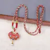 Novo cadeado de formato de moeda estilo chinês para realizar desejos, colar de brocado Song, acessório de broche Hanfu estilo antigo, acessório DIY de liga estilo chinês
