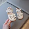 Sandalias para Niñas 2025 Verano Nuevo Estilo Princesa Romano de Aroma Ligeramente Dulce para Niños Zapatos de Punta Cerrada Suela Suave Anticolisión Sandalias para Niños