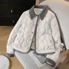 Elegante Chaqueta Corta de Algodón Estilo Chanel para Mujer, Nueva Moda Invierno 2025 Ajustada Delgado Pequeño Abrigo de Algodón para Mujer