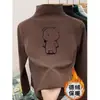 Camiseta Básica para Niños y Niñas Cuello Medio para Mujer Niña Estilo Vaquero Otoño e Invierno Terciopelo Niña Top de Moda Versátil