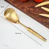 [Personalizado] Espátula para cocinar chapada en oro transfronteriza para el hogar, espátula de acero inoxidable 304 para cocina, cucharón para sopa