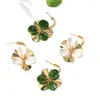 Collar de Flor de Ciruelo Fresca de Nuevo Estilo Transfronterizo con Circonita Microincrustada, Aretes Florales Sencillos, Conjunto de Joyería de Moda para Vacaciones
