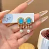 Pendientes de Borla de Perlas Estilo Palacio Retro, Pendientes Redondos Dulces y Elegantes, Pendientes de Lujo Ligero de Moda y Elegantes para Mujer