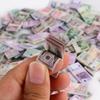 Dinheiro de Papel Miniatura para Brincadeiras de Faz de Conta, Acessórios para Casa de Bonecas, Dinheiro Falso Realista em Euros e Libras, Decorações Criativas para Cenas em Miniatura