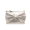 Simple lazo estilo coreano nueva moda 2026 bolsa de maquillaje personalizada de moda, bolso de mano de noche texturizado de gran capacidad