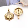 Acessórios para joias DIY, pingente de estrela-do-mar transfronteiriço, banhado a cobre com ouro real 18k, cravejado com zircônia, versátil para colares e pulseiras