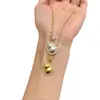 Personalizados--Pendientes de Calabaza de la Suerte Cepillados Estilo Chino Vintage Fulu para Mujer, Pendientes Elegantes, Accesorios para Orejas, Collar de Cadena para Clavícula