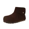 Botines Chelsea retro de ante con punta redonda y suela gruesa para mujer, nueva colección otoño/invierno 2026, forrados de felpa para abrigar, botas de nieve