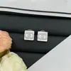 Pendientes Cuadrados Chanel Estilo Nuevo Verano 2025 para Mujer, Aguja de Plata, Moda de Lujo de Alta Gama, Pendientes Incrustados de Diamantes Transmisión en Vivo al por Mayor