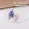 ZM Zirconia Nuevo Cristal Azul Súper Brillante de Fondo Plano para Uñas, Pedrería Azul de Forma Irregular, Mini Corazones Decoraciones para Uñas