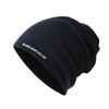 Gorro trenzado de color sólido para otoño e invierno, con forro polar, grueso y cálido para protección del cuello, tipo pullover, simple, combina con todo, unisex, gorro bufanda