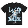 Camiseta de gran tamaño con hombros descubiertos, estilo rap, hip hop, Jus Wald, Juice WRLD, grafiti callejero europeo y americano.