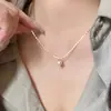 Colar Pingente de Pérola Única para Mulheres, Alto Padrão, Luxo Leve, Corrente de Clavícula de Nicho, Exquisito, Simples, Personalizado, Corrente de Pescoço Versátil
