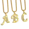 Nuevos Collares con Letras Inglesas Incrustadas de 26 Diamantes para Hombres, Joyería Popular Creativa Incrustada de Diamantes Europea y Americana, Accesorios de Colgantes DIY para Mujeres